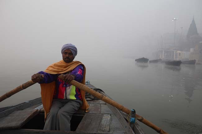 Boatman on the Ganges River in Varanasi.
