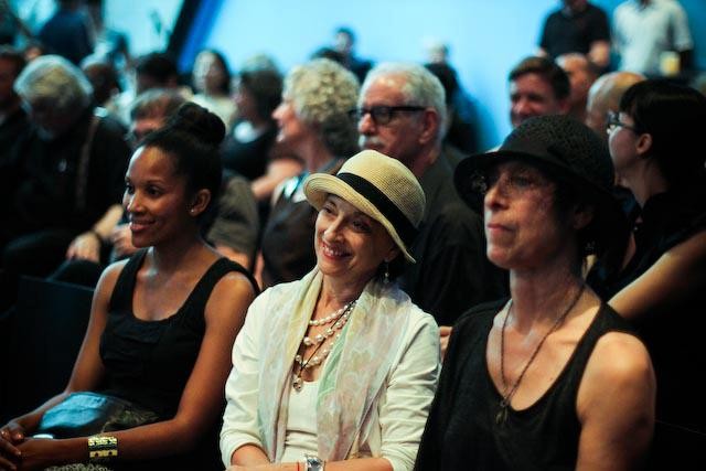 In the Audience (Left to Right) Unidentified, Jacqulyn Buglisi of Buglisi Dance Theatre and Joan Finkelstein, Member of the Bessie Selection Committee and Director of Dance, New York City Department of Education;Photo AK47 Division
