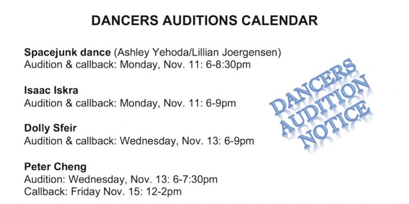 Seeking Dancers for Emerging Choreographer Series 2020 (Multiple choreographers)
