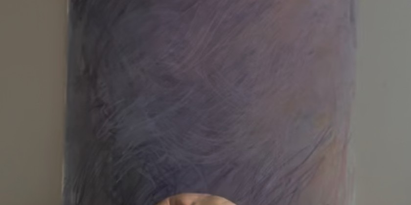 With Violets in Her Lap