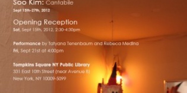 Soo Kim: Cantabile, Performance by Tatyana Tenenbaum, and Rebeca Medina, Fri Sept 21st, 4:00pm,Tompkins Square NY Public Library