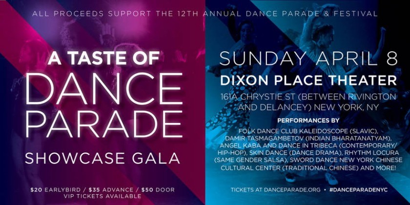 A Taste of Dance Parade, April 8 at Dixon Place