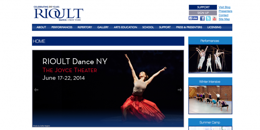 RIOULT DANCE NY Launches New Website