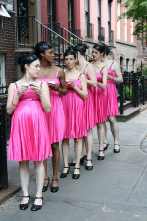 At ease in pre-parade line-up on Charles Street