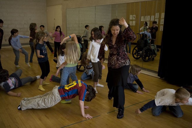 10:15 am -Improvising with 3rd graders- (Note The class is Exploring Their High and Low Space)