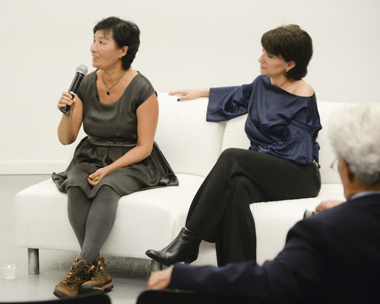 Hu Bing and Art Curator, Cheryl McGinnis during Panel Discussion