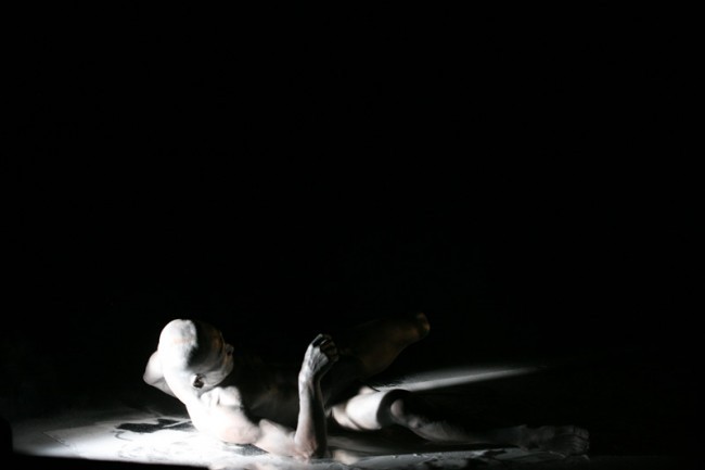 Quick Silver, Ko Murobushi at CAVE NY Butoh Festival, 2007  photo by Dola Baroni