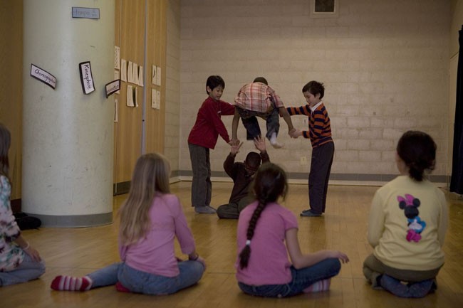 11:45am- Student Dance-making-  4th Grade Boys Show Off Their Leaping and Partnering skills