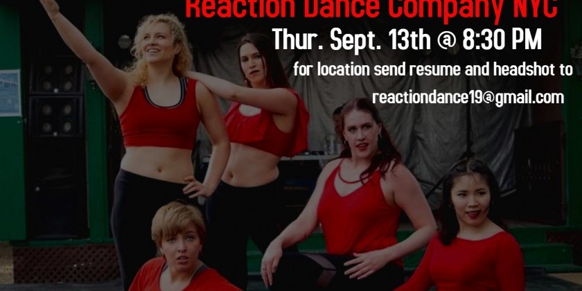 Audition ! Reaction Dance Company NYC seeks new members