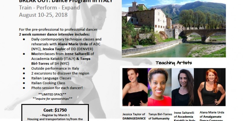 BREAK OUT 2018:  a dance program in ITALY