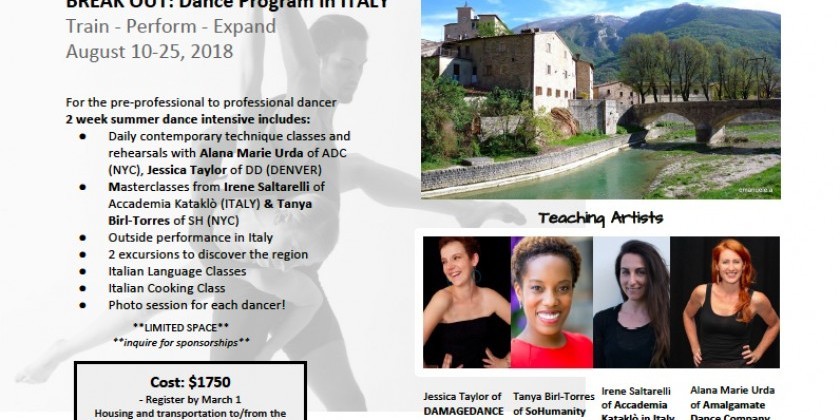 BREAK OUT 2018: a dance program in ITALY