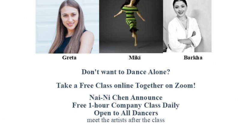 Nai-Ni Chen Dance Company Free Online Classes April 13-17, 2020