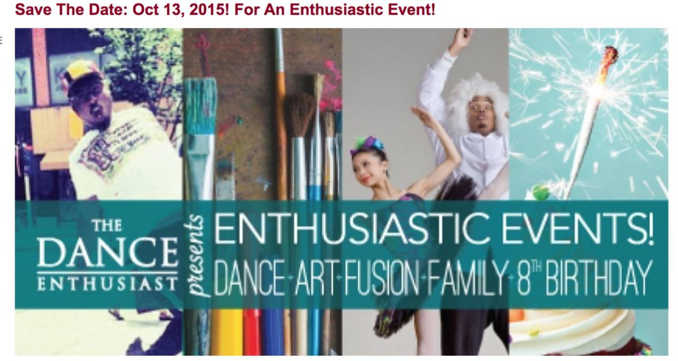 October 15 A Dance Art Fusion Family 8th Bday Party!