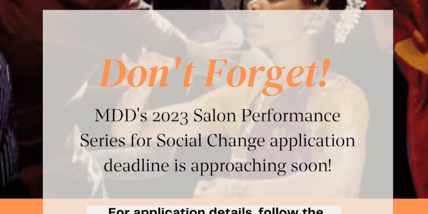 Call for Submissions: Mark DeGarmo Dance's 2023 Salon Performance Series (DEADLINE: OCT 31)