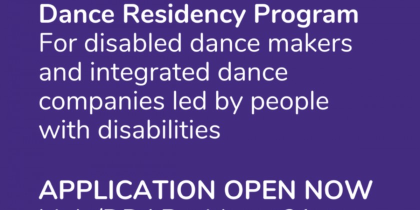 Dance/NYC Announces Disability. Dance. Artistry. Residency Program (DEADLINE: Oct 10)