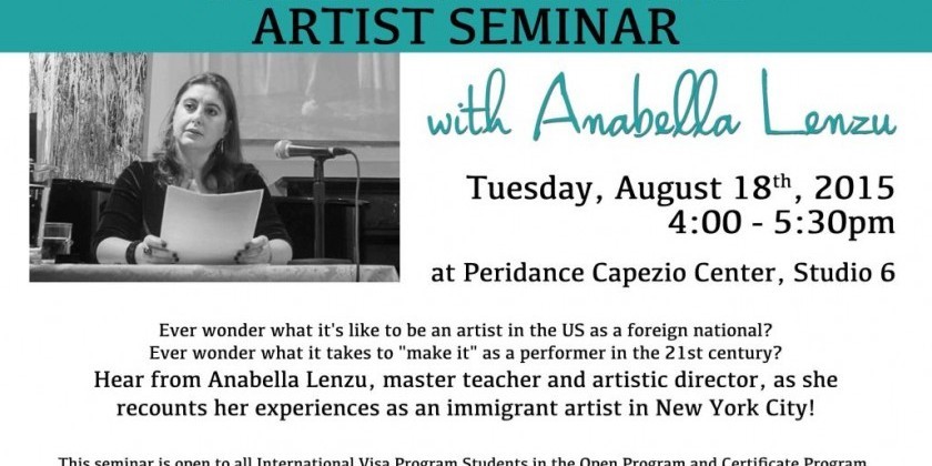 International Artist Seminar with Anabella Lenzu