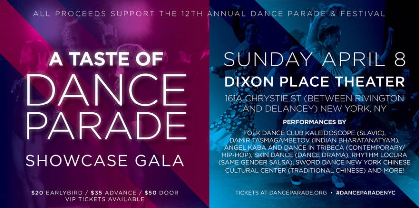 A Taste of Dance Parade, April 8 at Dixon Place