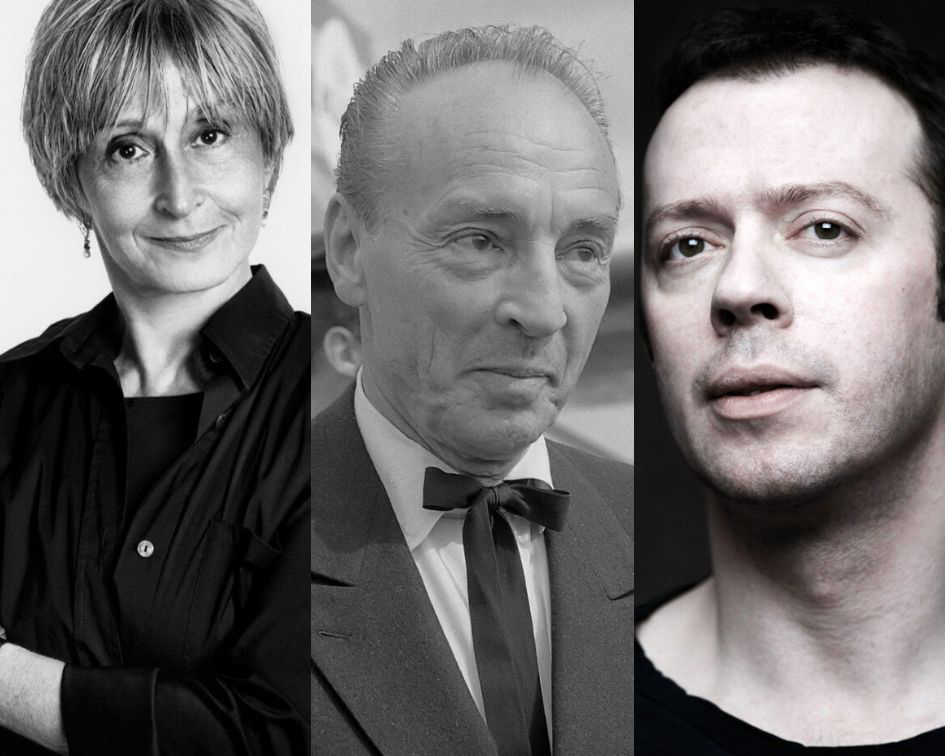 Headshots of Twyla Tharp, George Balanchine, Alexei Ratmansky