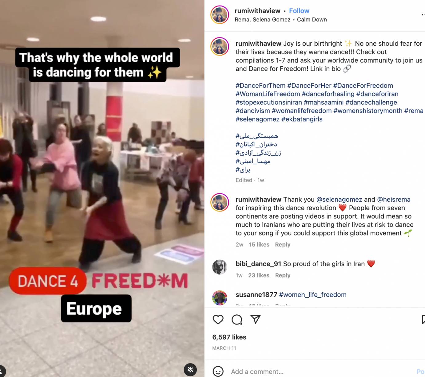 people in Europe in what looks like a dance studio, dancing to support the dance for freedom project