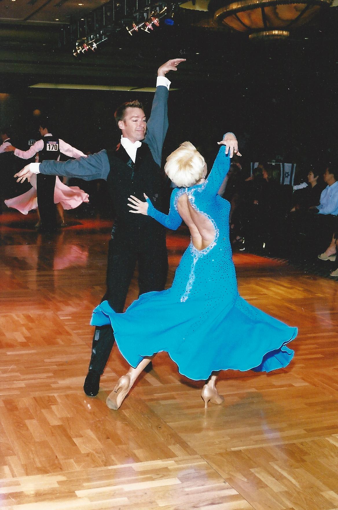 Lenora Shea Hsu and Jon Alton in a ballroom dance competition
