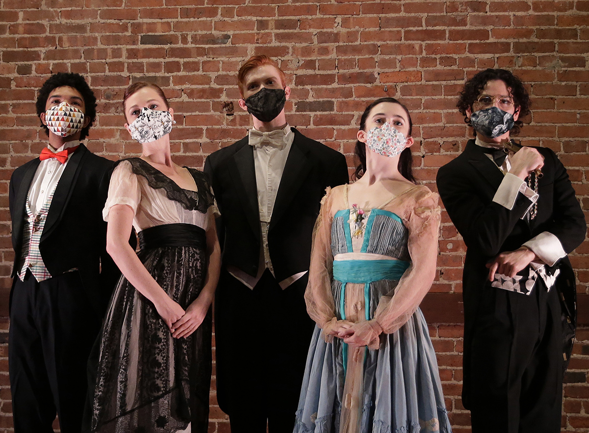 New York Theatre Ballet's Nutcracker cast poses in masks