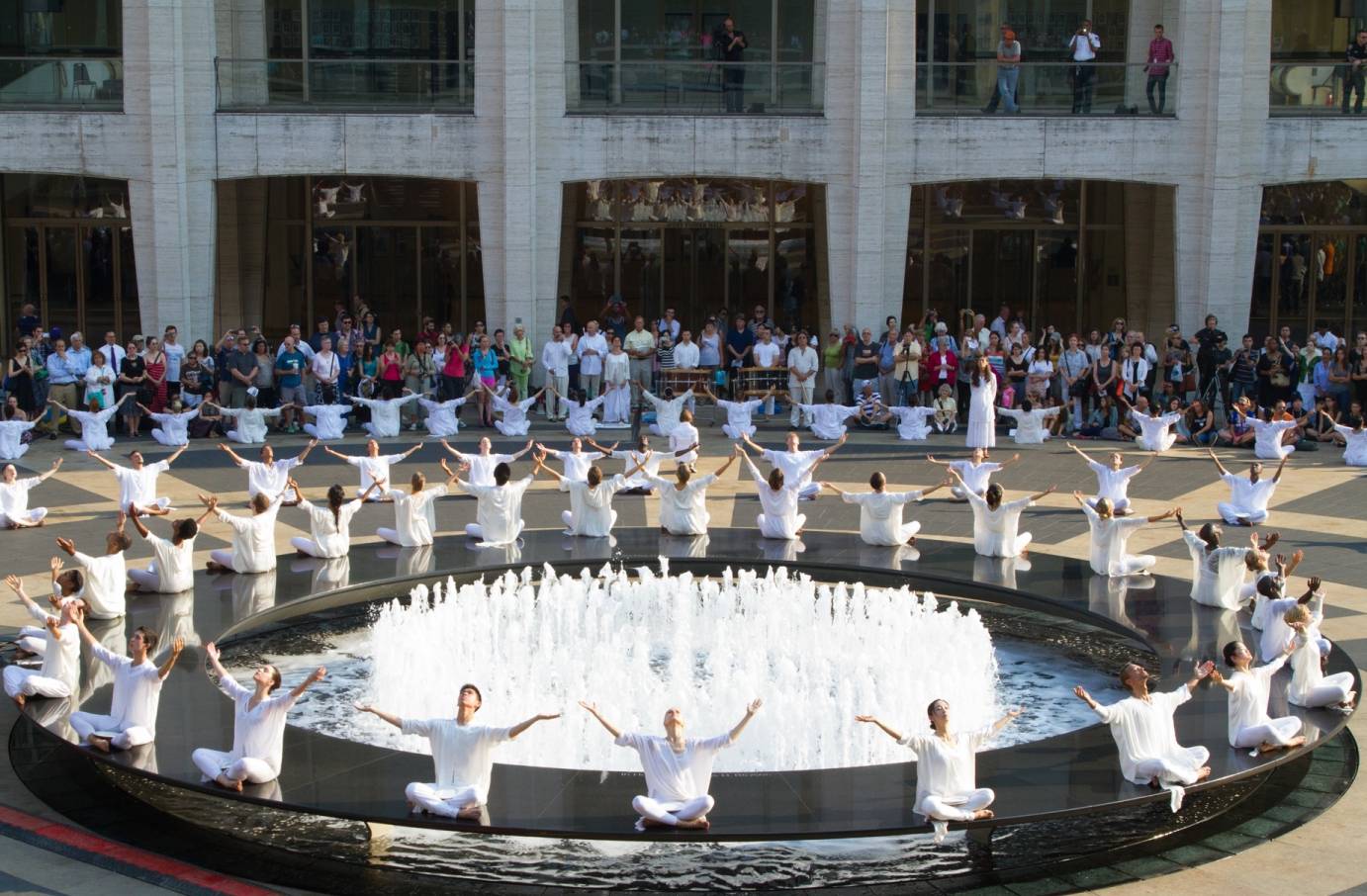 Table of Silence Circle, hands raised