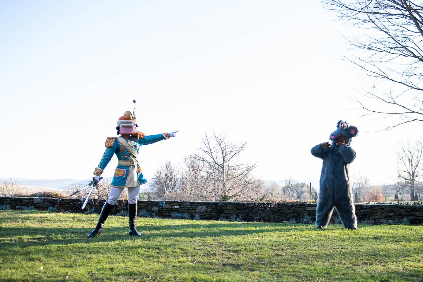 The Mouse King and the Nutcracker duel on the grounds of Wethersfield